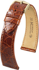 Barna bőr szíj Hirsch Genuine L Croco 18920870-1 (Krokodilbőr)