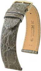 Szürke bőr szíj Hirsch Genuine Croco M 01808130-1 (Krokodilbőr) Hirsch Selection