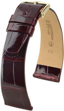 Vörös bőr szíj Hirsch Prestige L 02207060-1 (Aligátor bőr) Hirsch Selection