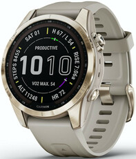 Garmin Fenix 7S Sapphire Solar Gold Titanium / Sand Band