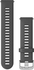 Szíj Garmin Quick Release 22mm, szilikon, szürke, ezüst csat (Venu, Forerunner 255, Vívoactive 4 aj.)