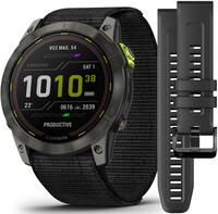 Garmin Enduro 2 Carbon Gray DLC Titanium / Black UltraFit Nylon Strap (+ pót szilikon szíj)