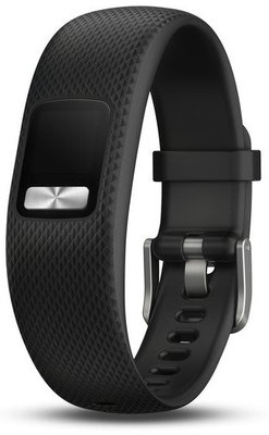 Szíj Garmin Vívofit 4, szilikon, fekete, ezüst csat, L