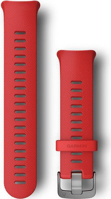 Szíj Garmin Forerunner 45, szilikon, piros,  szürke csat, méret L