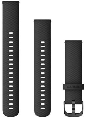 Garmin Quick Release szíj 18mm, szilikon, fekete, fekete csat (Venu 2S, Vívoactive 4S, Vívomove 3S) + meghosszabbított rész