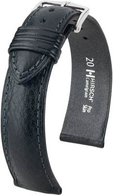 Fekete bőr szíj Hirsch Camelgrain L 01009050-2 (Borjú)