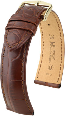 Barna bőr szíj Hirsch Genuine Alligator L10220719-1 (Aligátor bőr)