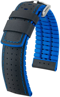 Strap Hirsch Robby L 0918094050-4, fekete, borjúbőr/természetes gumi, meghosszabbított hosszúságú