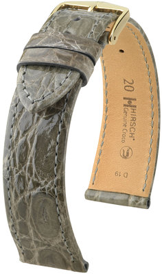 Szürke bőr szíj Hirsch Genuine Croco M 18900830-1 (Krokodilbőr) Hirsch selection