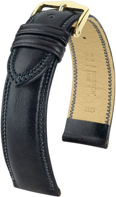 Fekete bőr szíj Hirsch Ascot M 01575050-1 (Borjú)