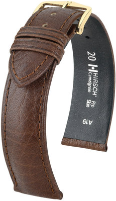 Sötét barna bőr szíj Hirsch Camelgrain M 01009115-1 (Borjú)