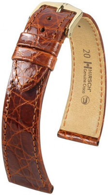 Barna bőr szíj Hirsch Genuine Croco L 01808070-1 (Krokodilbőr)