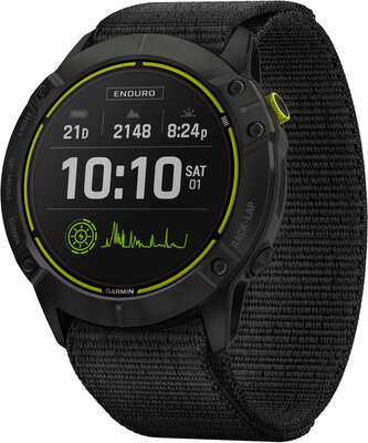 Garmin Enduro Solar, Carbon Gray DLC Titanium/Black UltraFit Nylon Strap