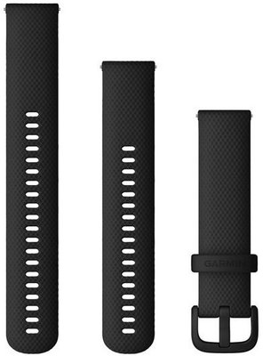 Garmin Quick Release pánt 20mm, szilikon, fekete, fekete csat (Venu, Venu Sq, Venu 2 plus, stb.)