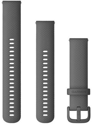 Garmin Quick Release 20mm-es szíj, szilikon, szürke, fekete csat (Venu, Venu Sq, Venu 2 plus) + meghosszabbított rész