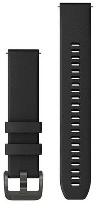 Garmin Quick Release szíj 20mm, szilikon, fekete, sötét csat (Venu, Venu Sq, Venu 2 plus)