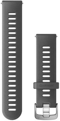 Szíj Garmin Quick Release 20mm, szilikon, szürke, ezüst csat (Venu, Venu Sq, Venu 2 plus)