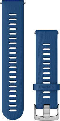 Szíj Garmin Quick Release 22mm, szilikon, kék, ezüst csat (Venu, Forerunner 255, Vívoactive 4)