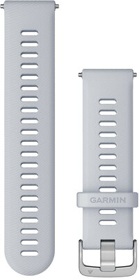 Szíj Garmin Quick Release 22mm, szilikon, fehér, ezüst csat (Venu, Forerunner 255, Vívoactive 4)