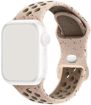 Szíj Apple Watch-hoz 38/40/41mm, szilikon sport, bézs színű