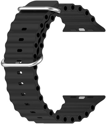 Szíj Apple Watch-hoz, szilikon, fekete (38/40/41mm-es tokokhoz)