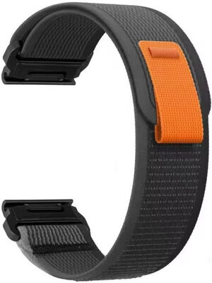 QuickFit pánt 26mm, nejlon, fekete-szürke, tépőzár (Garmin Fenix 7X/6X/5X, Tactix, stb.)