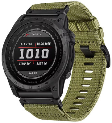 Ricardo 22mm-es textil pánt (Garmin Fenix 8/7/6 (47mm), Epix 2 stb.), zöld, QuickFit, QuickFit